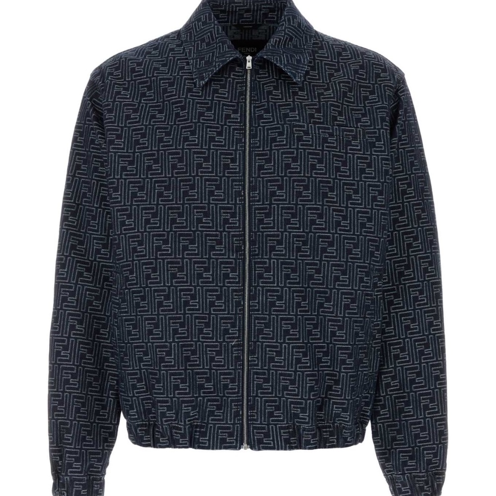 $2,350 in FENDI Store now! 100% Authentic . Blue FENDI Denim Jean Jacket IT 48